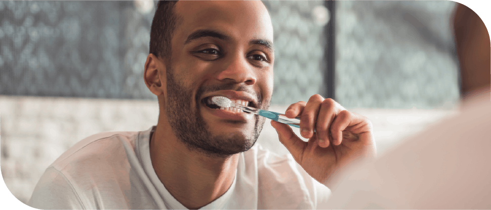 Man brushing teeth