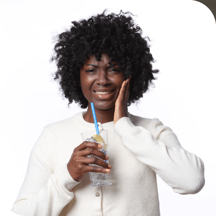 Female patient with pain while having cold drink