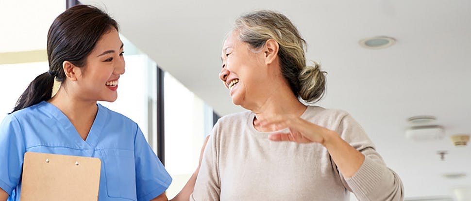 Dental patient at practice reception