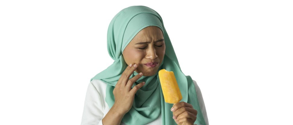 Painful ice-lolly bite