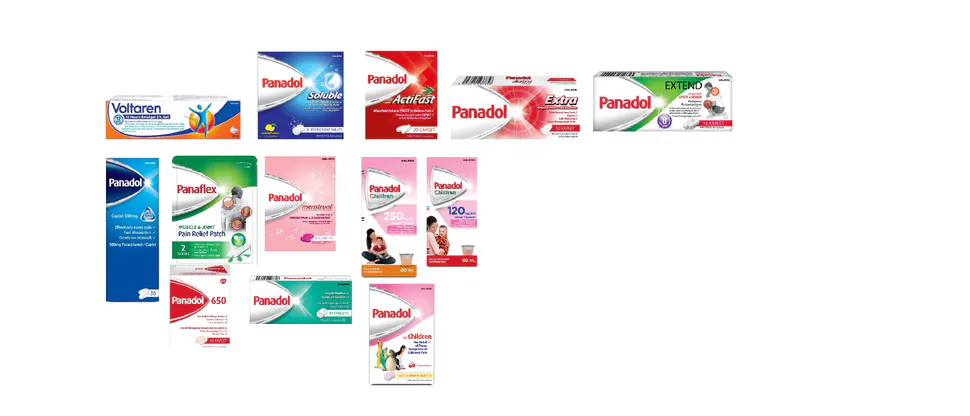 Pain relief product range