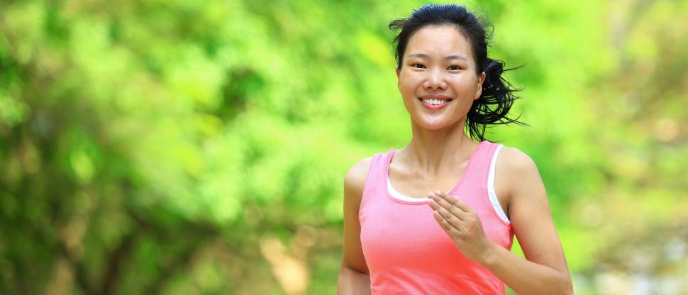 Woman exercising outdoors