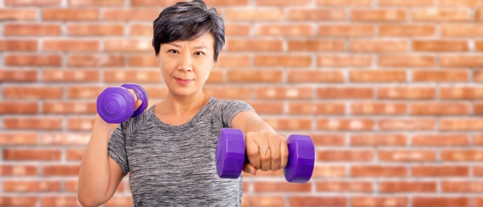 Elder woman exercising