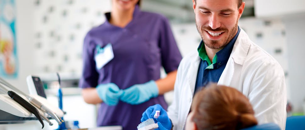 Doctor talking with patient