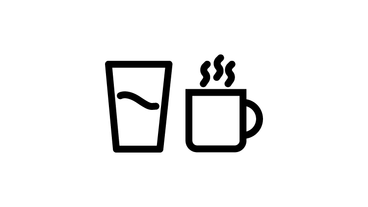 Cold water, hot coffee icon