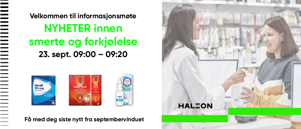 Nyheter innen smerte og forkjølelse Sept 2026