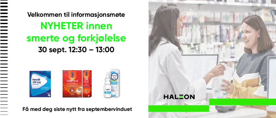 Nyheter innen smerte og forkjølelse Sept 2026