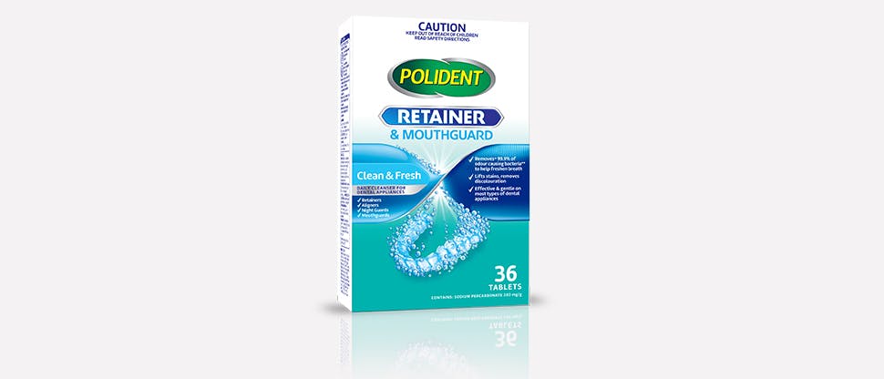 Polident Retainer & Mouthguard Antibacterial Daily Cleanser pack shot