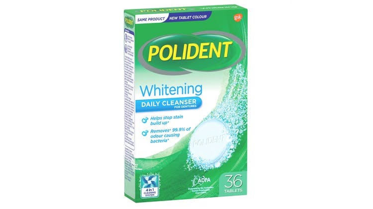 Polident whitening daily cleanser for dentures