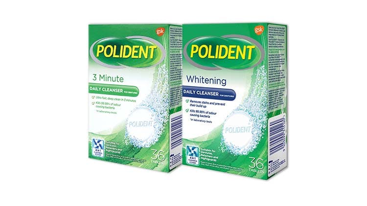 Polident denture cleanser tablet