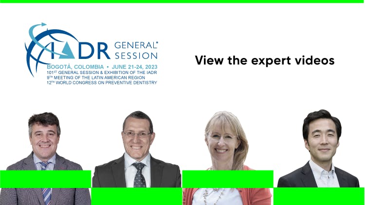 IADR banner with 4 presenters’ images and the text ‘view the expert videos’