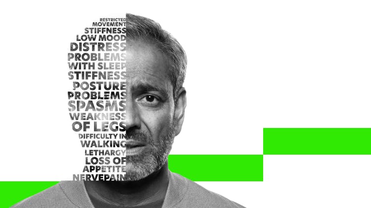 Close-up photo of a man’s face looking worried