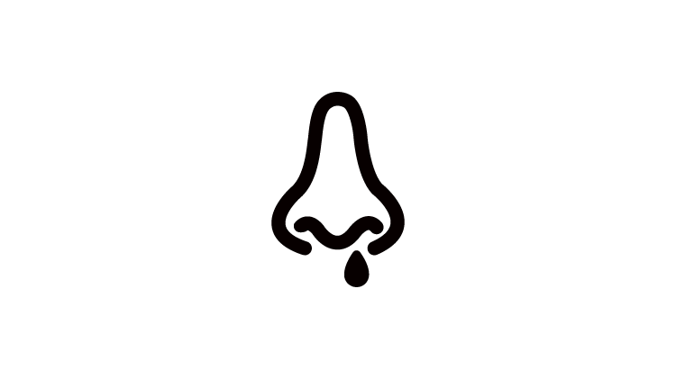 Cold icon – graphic image of a nose dripping mucus.