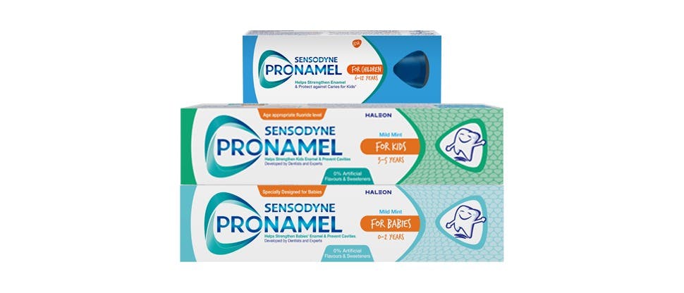 Pronamel Kids toothpaste range packs