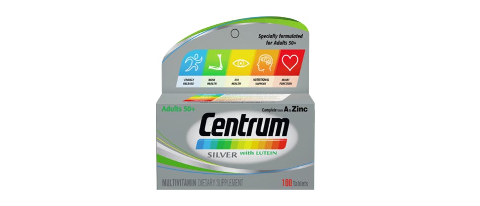 Packshot of Centrum Silver multivitamin for adults 50+