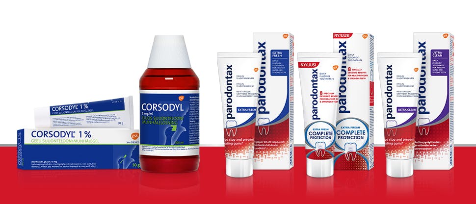 parodontax Toothpaste and Corsodyl Mouthwash