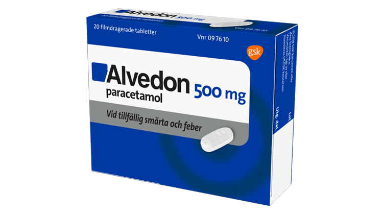 Alvedon Adult 500mg Pack shot