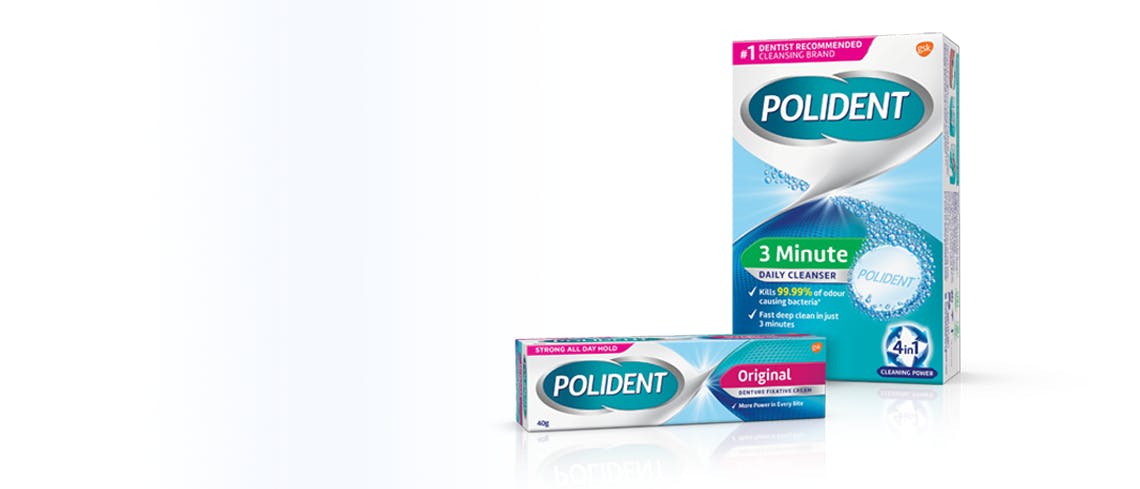 Polident Tablets and Tube box image 