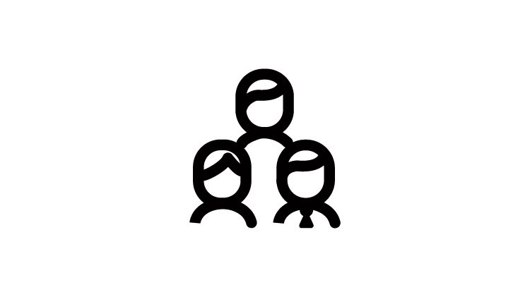 Three people – patient care icon