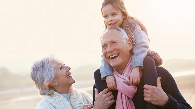 Grandparents out with grandchild