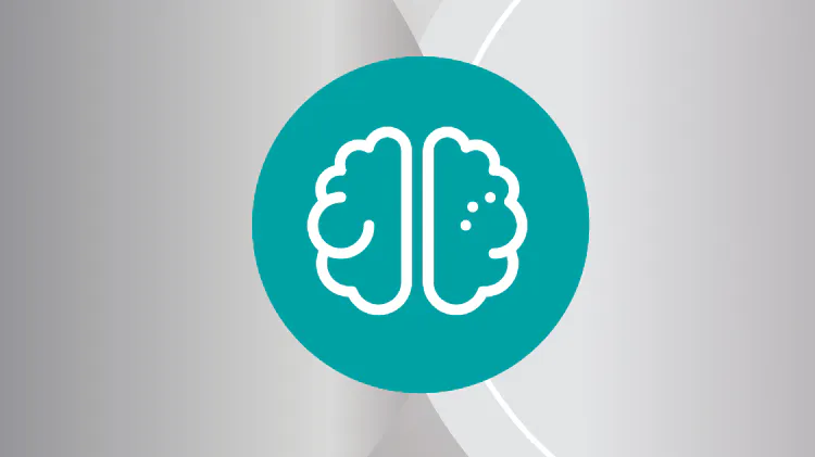 Graphic linework illustration of a brain	
