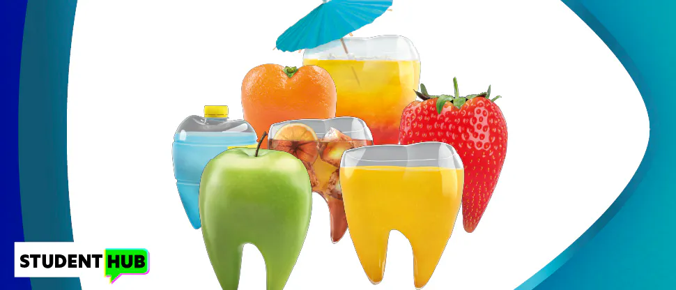 Image of tooth-shaped acidic food and drink