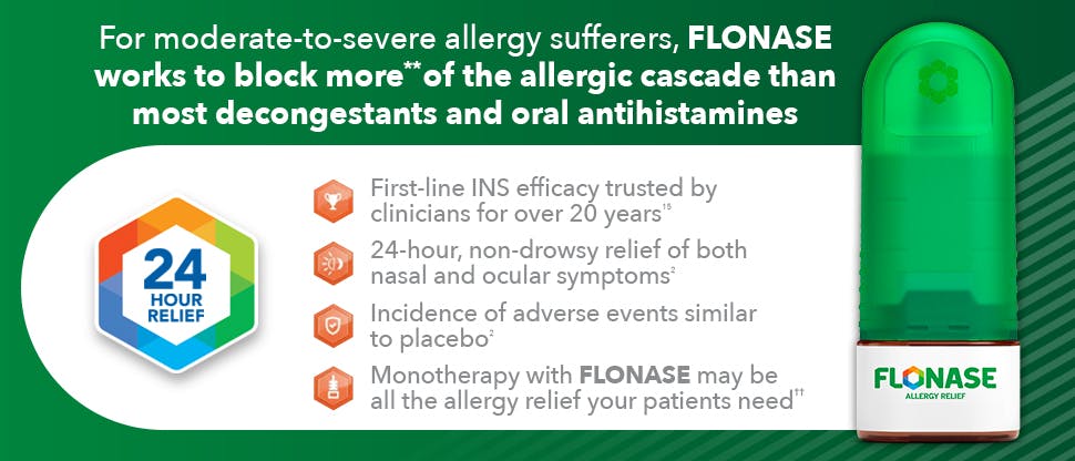 Lock up showing how FLONASE works to block more of the allergic cascade