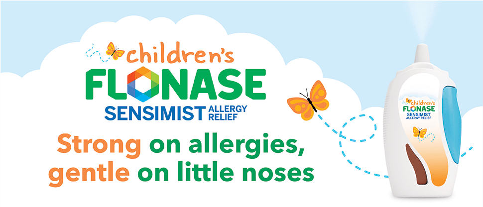Image of children’s Sensimist logo with text strong on allergies, gentle on little noses
