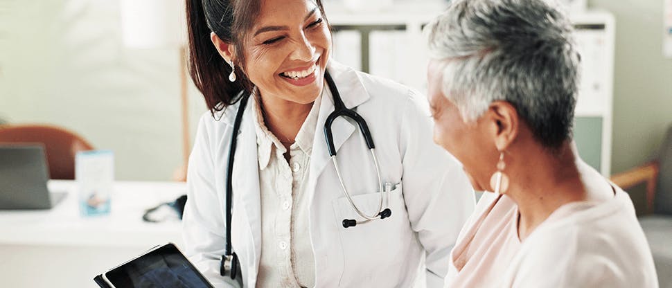 Image of a doctor and patient interacting