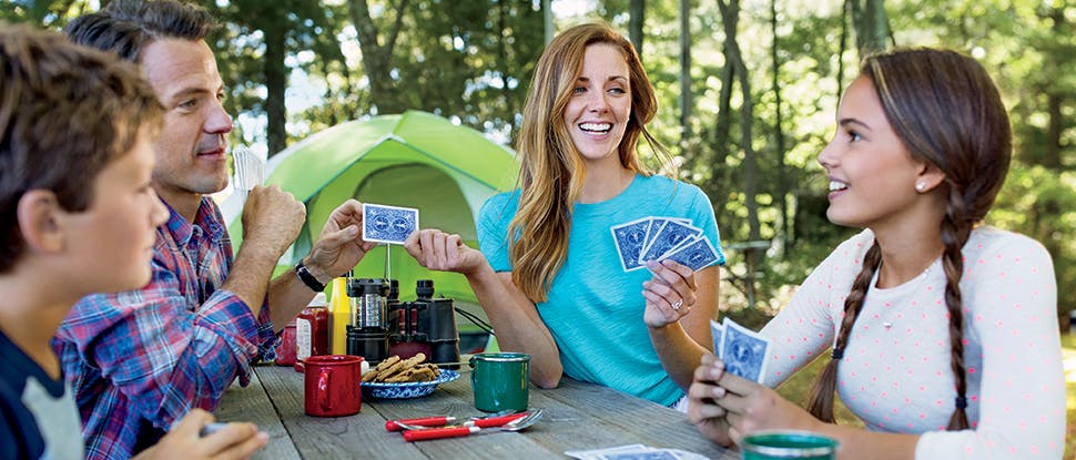 Family playing cards