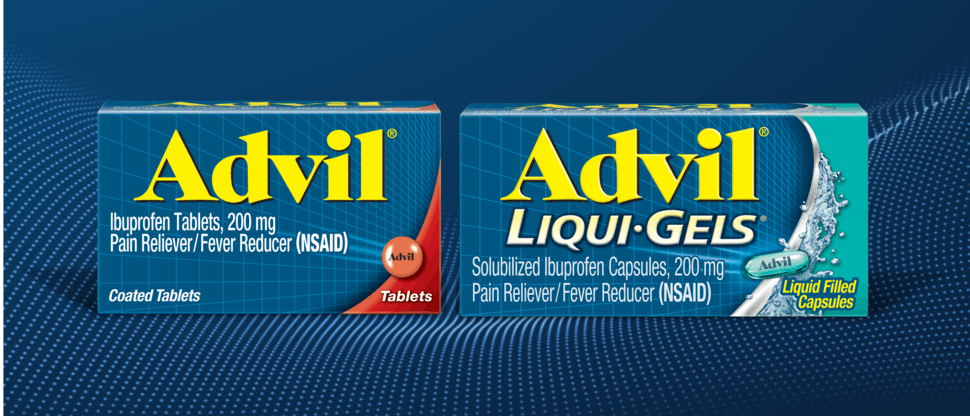 Advil and Advil Liqui-Gels packaging