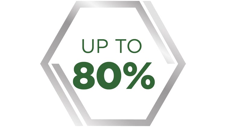 Up to 80%