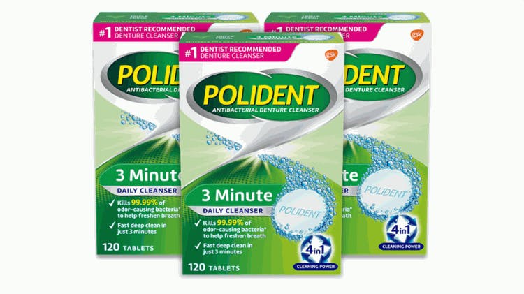 Polident product packaging
