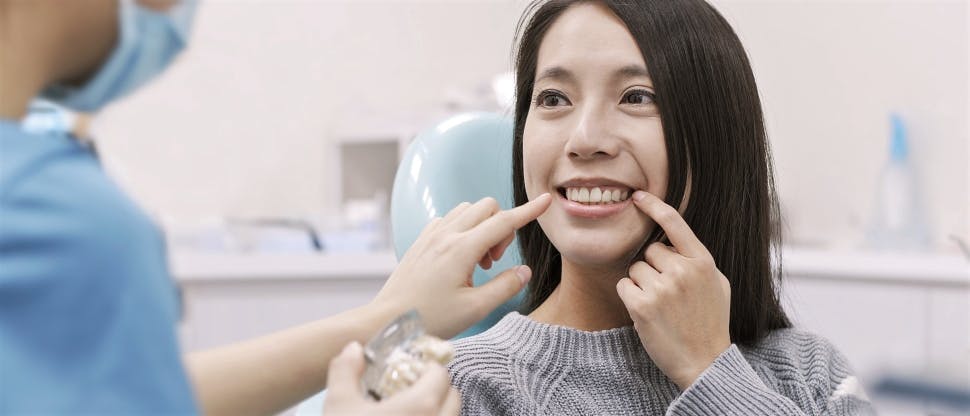Woman at dental visit
