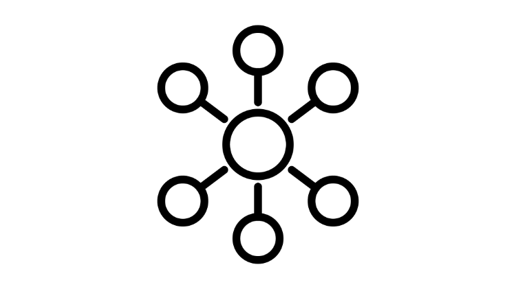 Icon of a system displayed over a green background