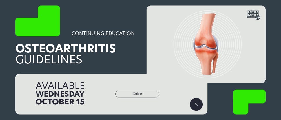 Osteoarthritis Guidelines Continuous Education Banner