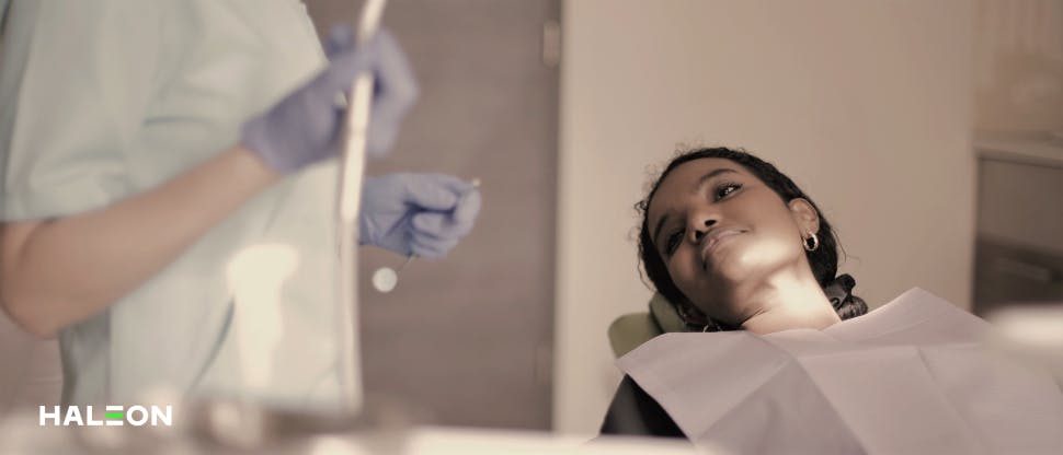 Woman at dental visit