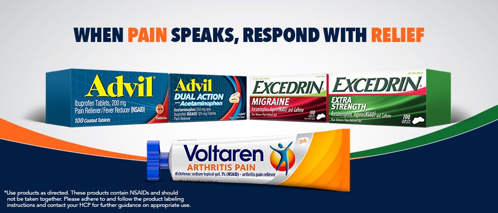 Pain relief product range