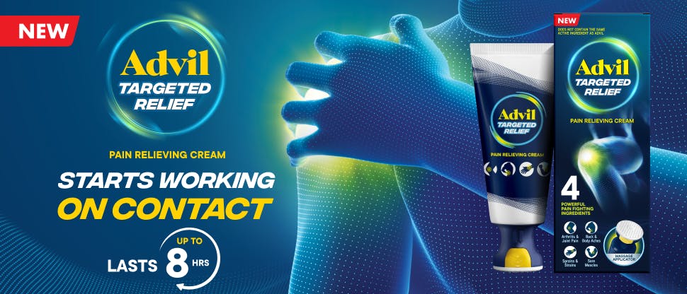 Advil Targeted Relief starts working on contact, packaging