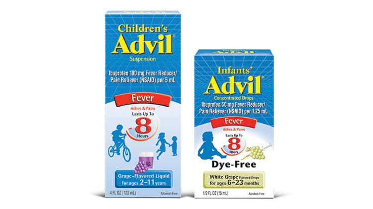 Children’s and Infants’ Advil pack shots