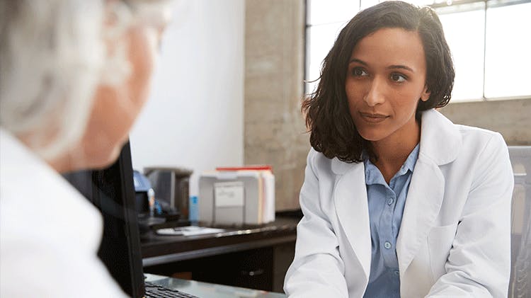 Doctor with patient