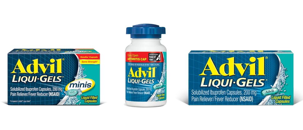 Advil Liqui-Gels Pain and Headache Reliever Ibuprofen, 200 Mg Liquid Filled  Capsules, 200 Count 