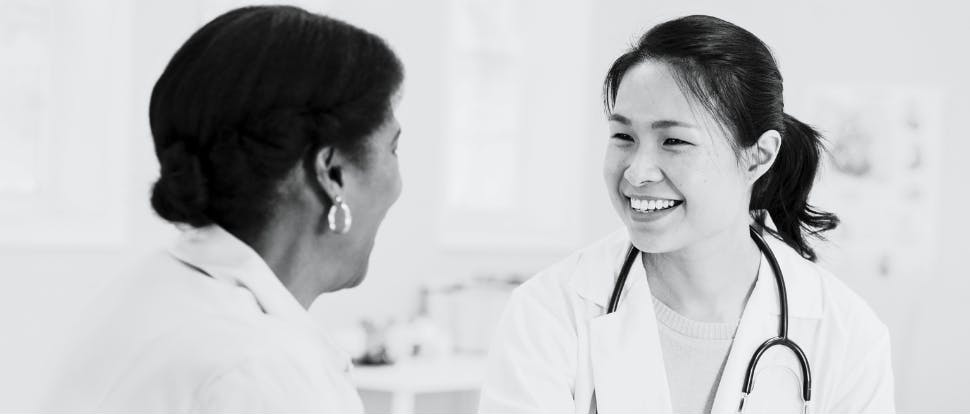 Doctor talking to her patient