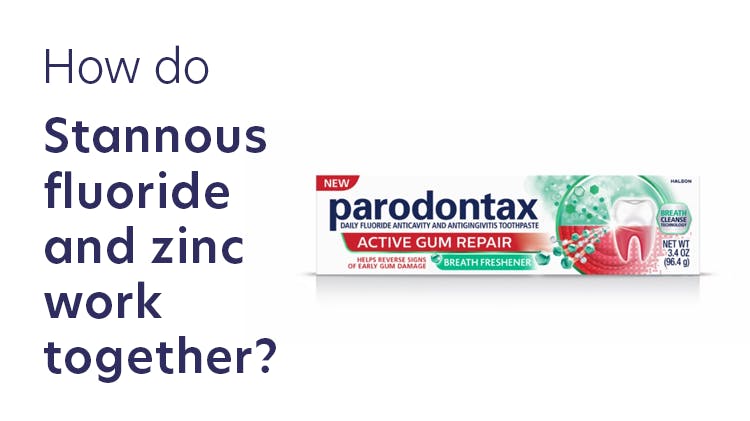 How do Stannous fluoride and zinc work together