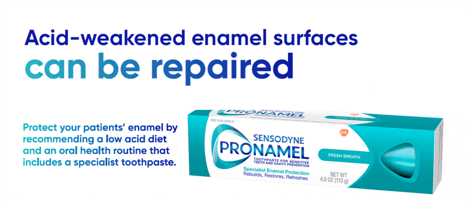 Acid-weakened enamel surfaces can be repaired