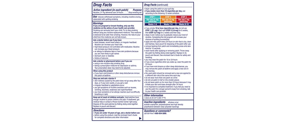 NicoDerm CQ Drug Facts