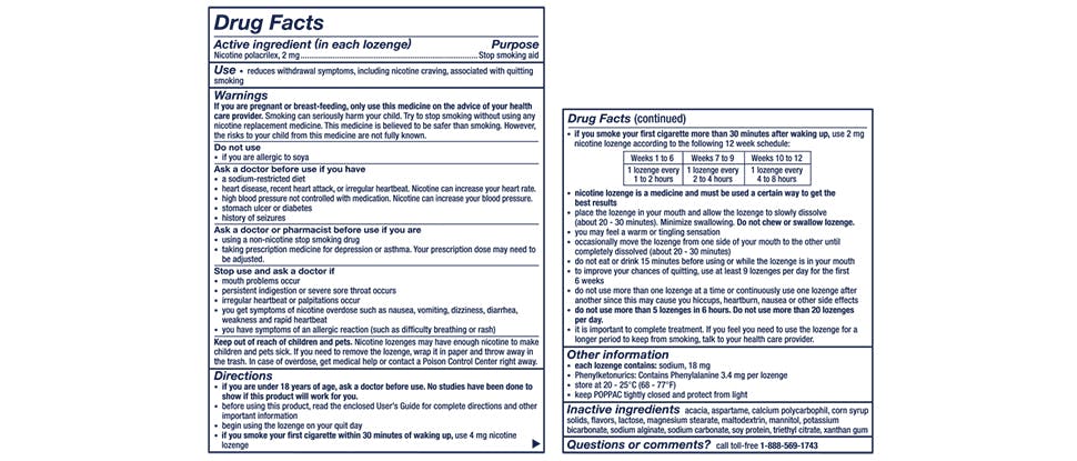 Nicorette Lozenge Drug Facts