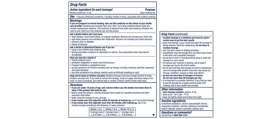 Nicorette mini Lozenge Drug Facts