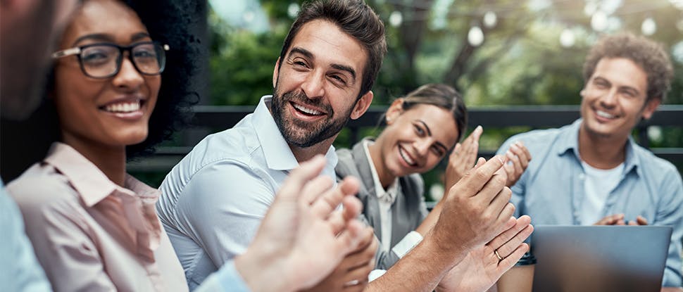 Group laughing