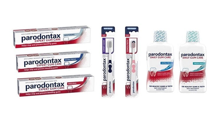 Parodontax full product range pack shot